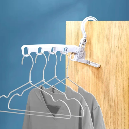 Five-hole folding clothes hanger, portable travel and business trip clothes drying rack, student dormitory wall-mounted five-hole clothes hanger, coat hook Five-hole folding clothes hanger, portable travel and business trip clothes drying rack, student dormitory wall-mounted five-hole clothes hanger, coat hook